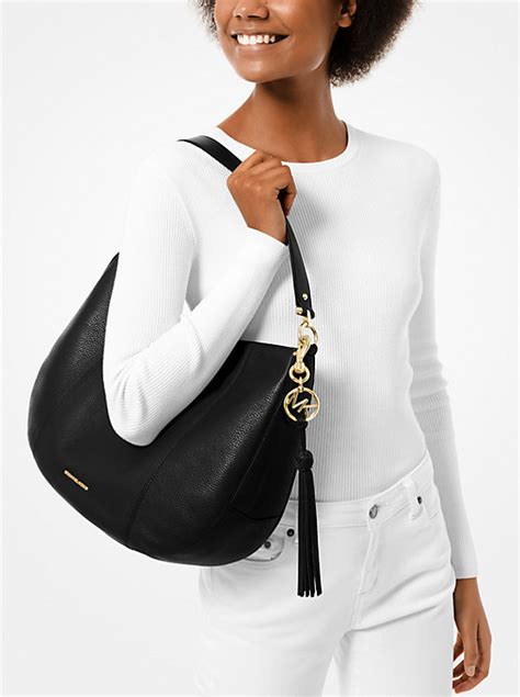 michael kors brooke large|Brooke Large Pebbled Leather Shoulder Bag .